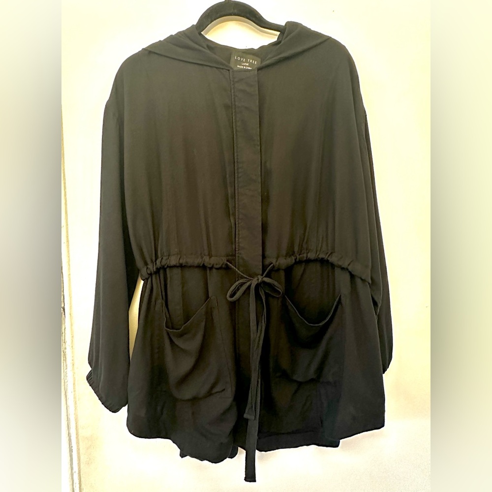 Love Tree Black Hooded Jacket